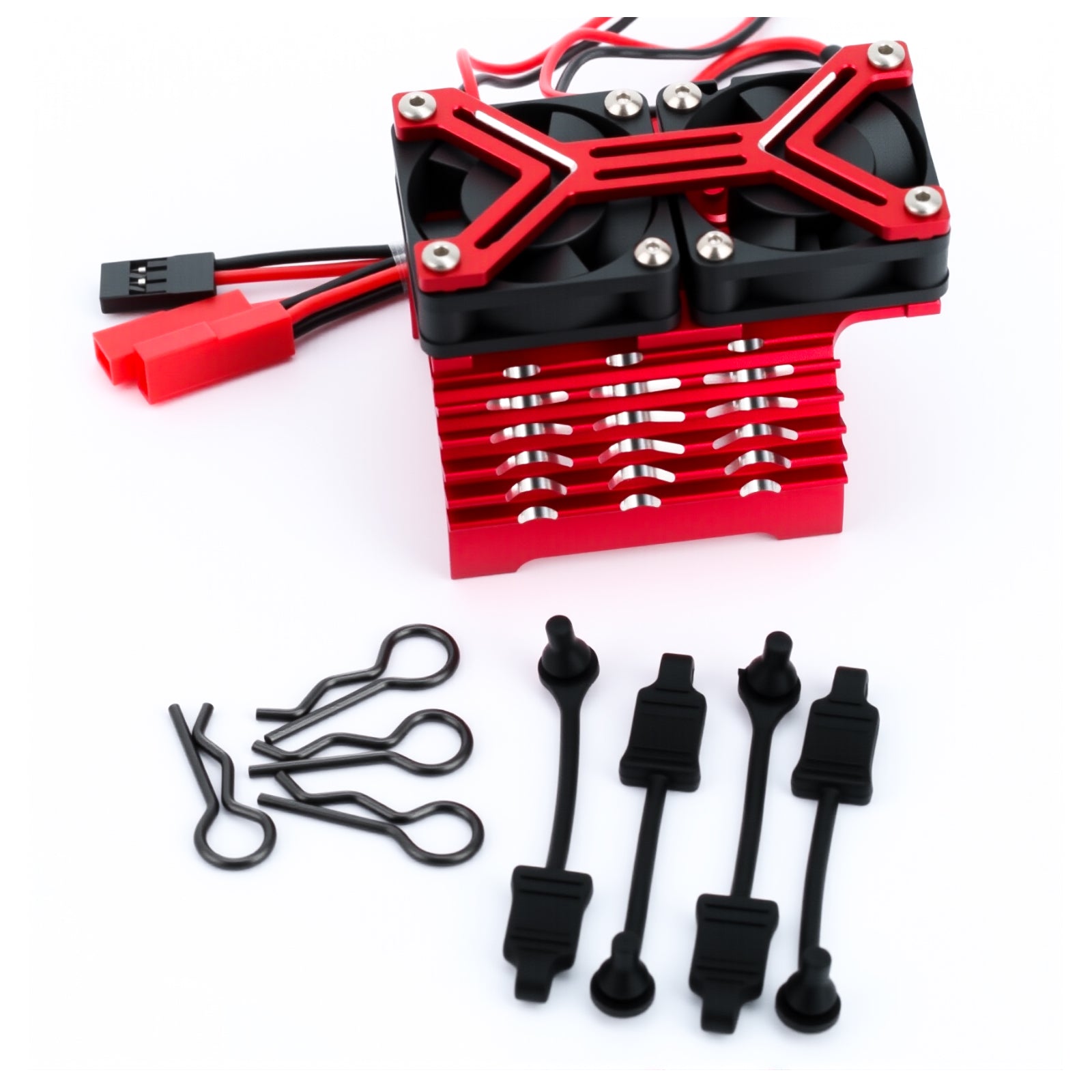Motor Cooling Fan & Body Clips for Arrma 1/8 Typhon 6S Kraton 6S 1/7 Felony Mojave Upgrade Parts