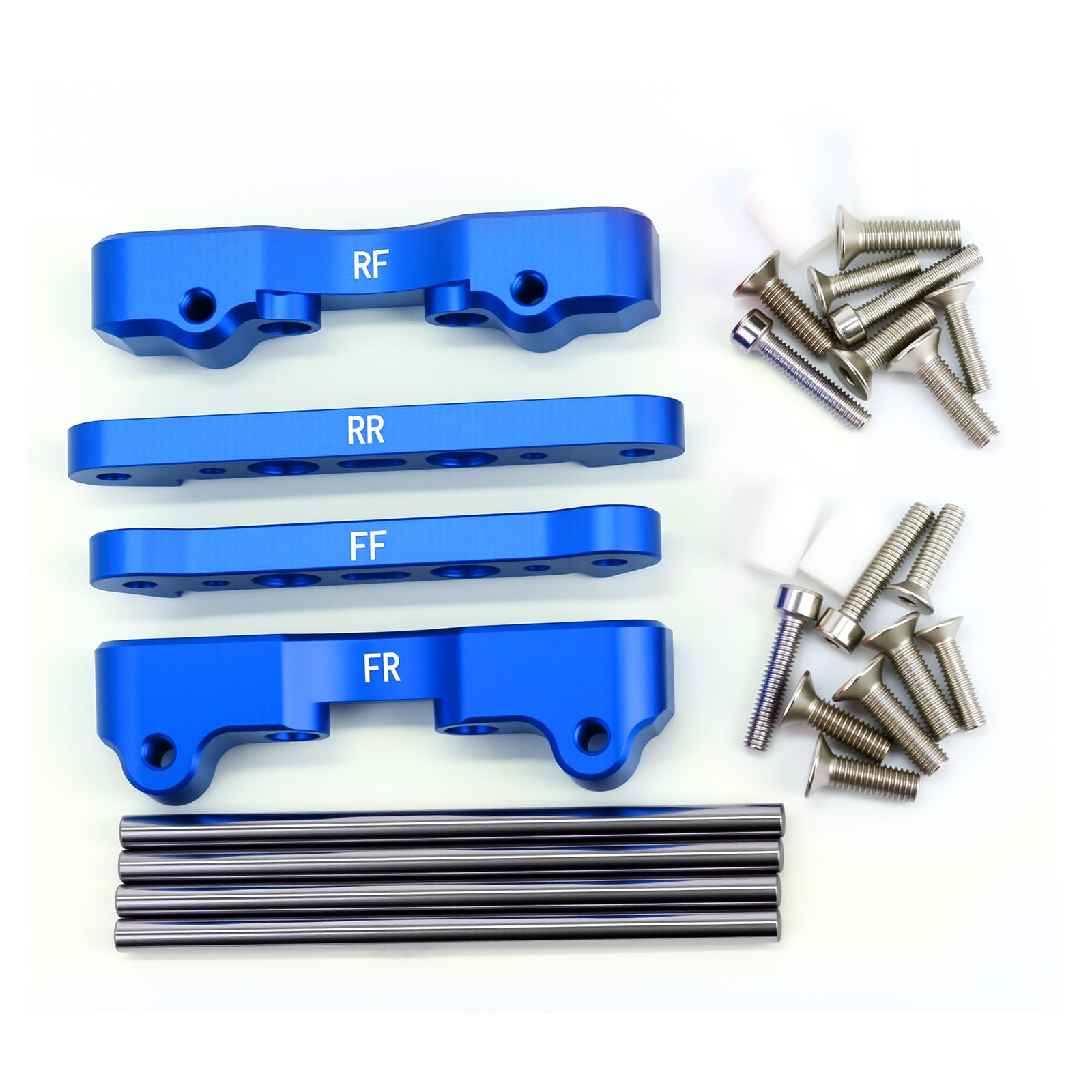 Aluminum Alloy Suspension Hanger Lower Arm Mount Set Front Rear Upgrade Parts for Arrma 1/5 Kraton 8S Outcast 8S,Replace#ARA330556#ARA330594#ARA330588#ARA330557
