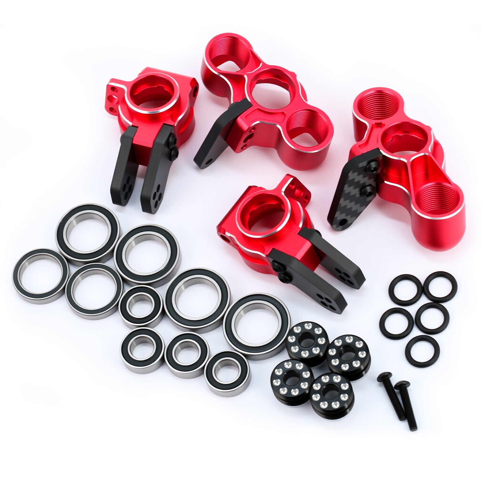 Aluminum Alloy Front Steering Block & Rear Hub Carrier Upgrades Part for Arrma 1/8 Typhon Talion 1/7 Felony Mojave Infraction Fireteam Limitless,Replace #AR330187#AR330193