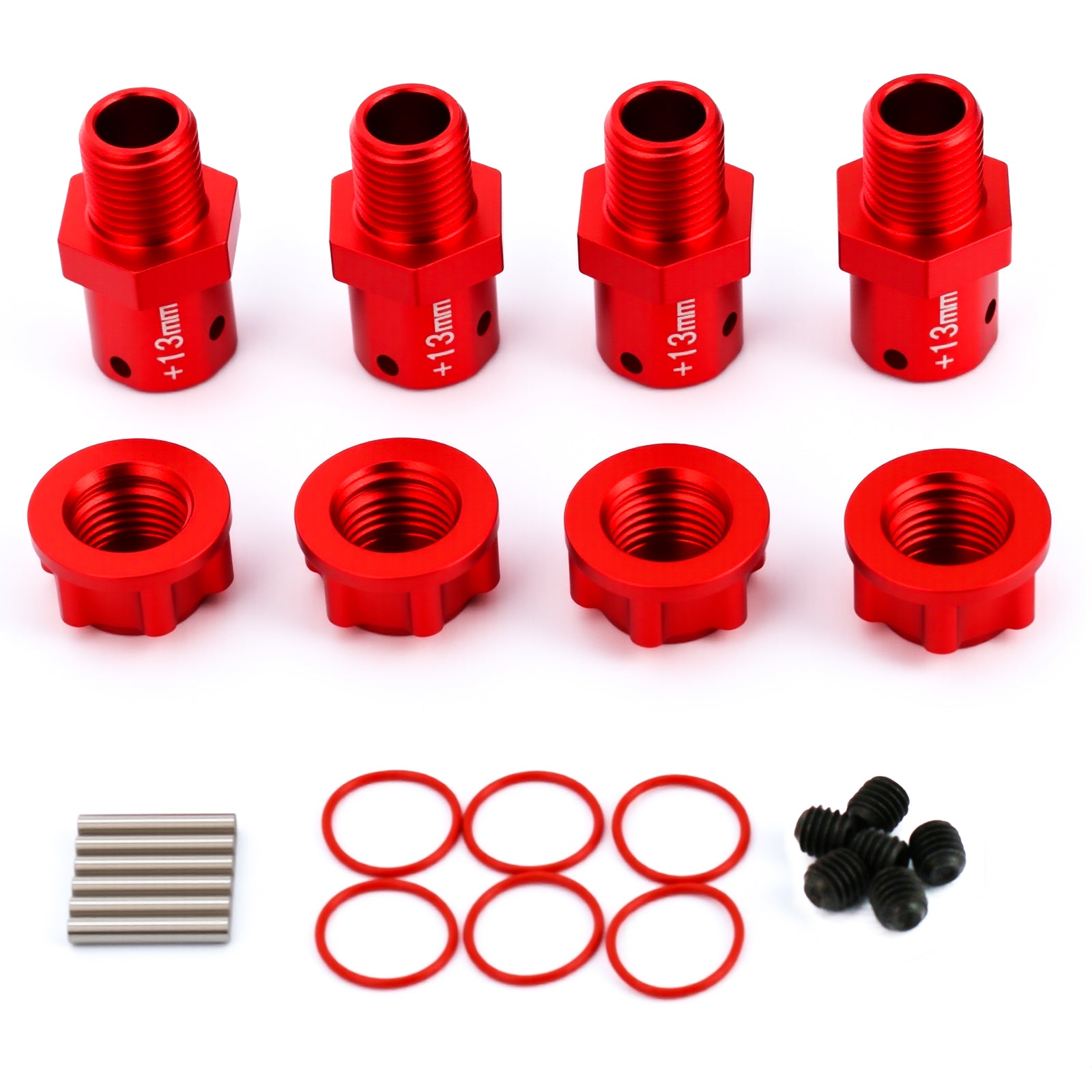 Aluminum Alloy +13mm Wide Wheel Hex Hub Upgrade Parts for Arrma 1/7 Mojave Infraction Felony Limitless Fireteam 1/8 Kraton Outcast 6S BLX