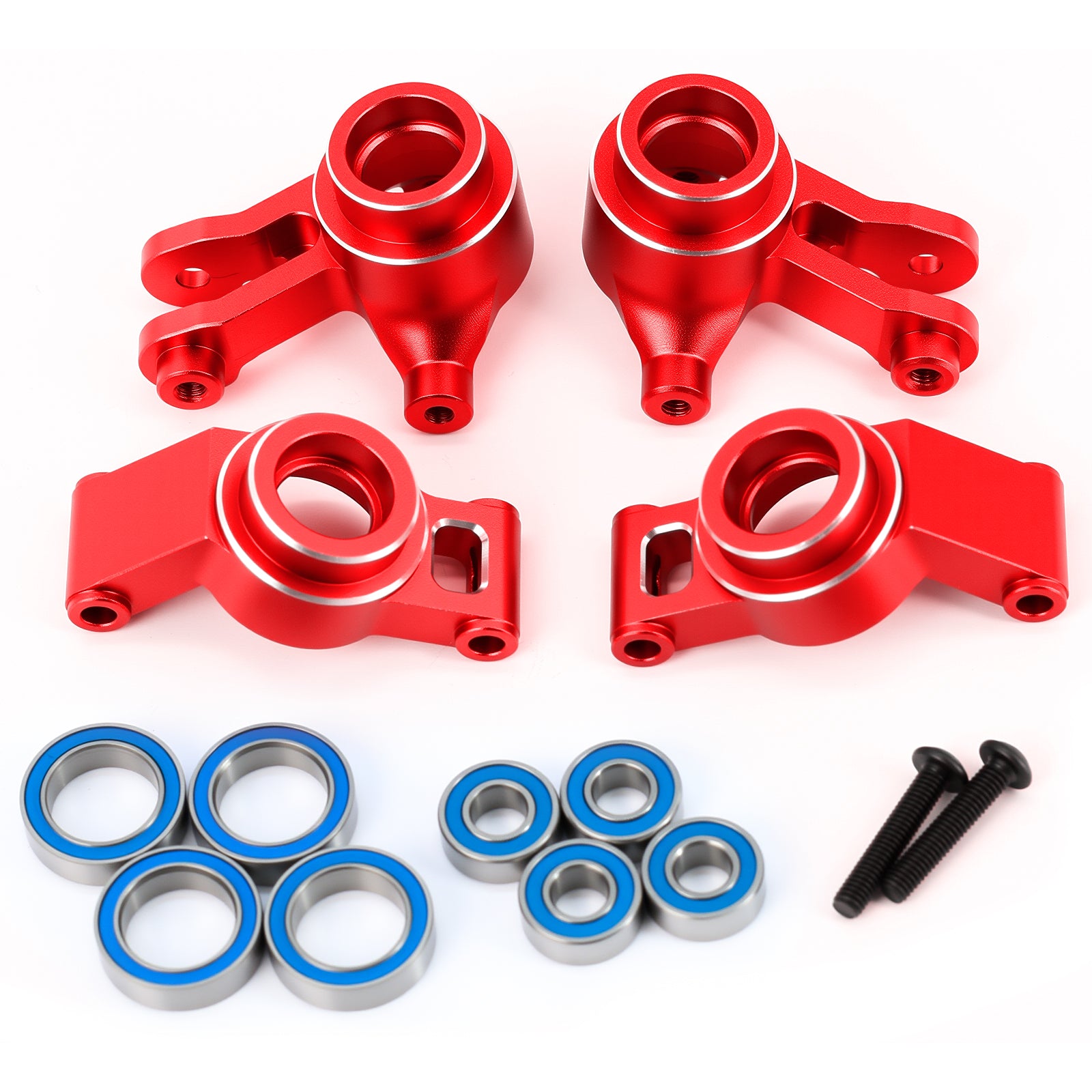 Aluminum Alloy Front Steering Cup&Rear Axle Seat Upgraded Parts for 1/16 Mini Maxx/Mini XRT,Replace#10752#10751#10734#10736