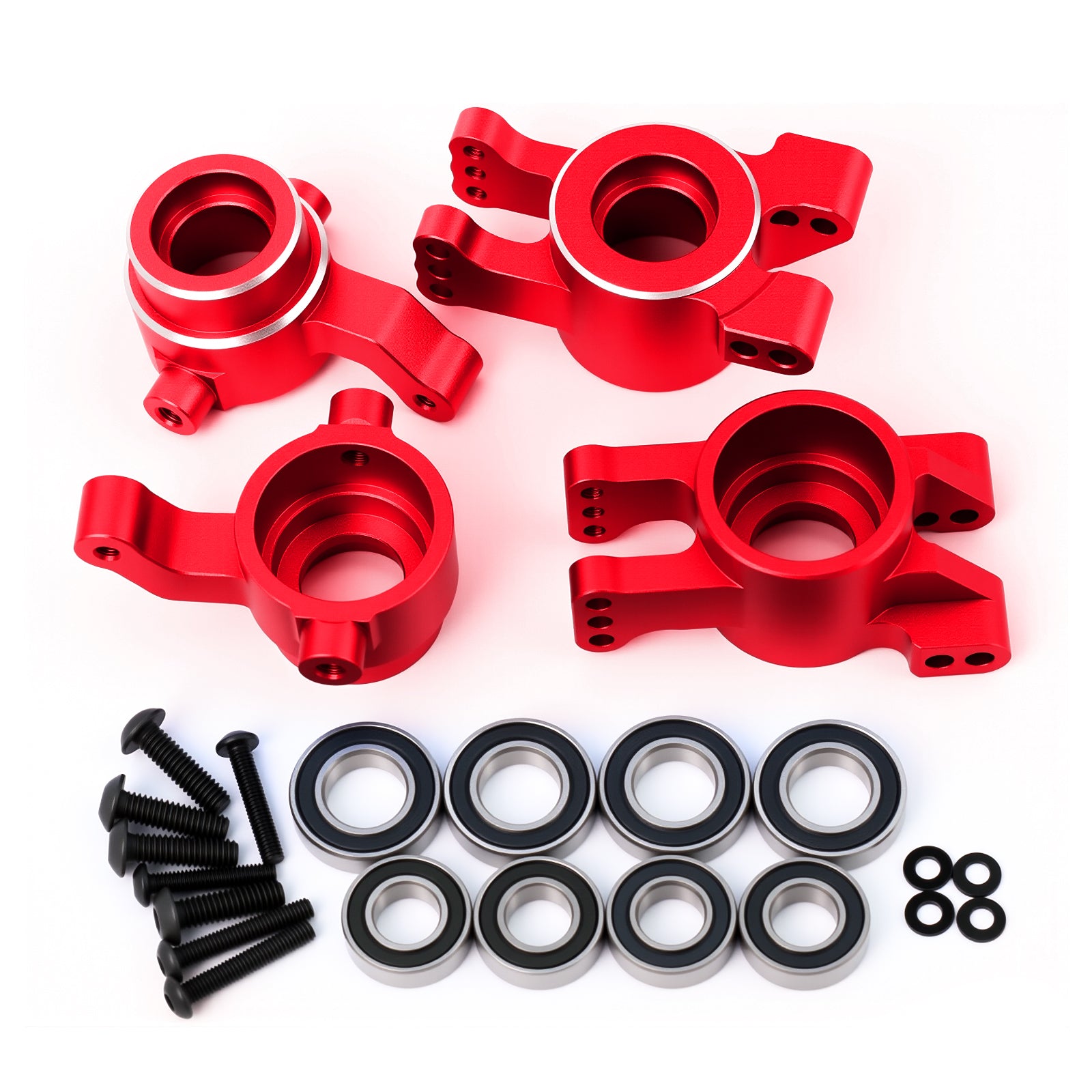 Front Steering Blocks Knuckles & Rear Stub Axle Carrier with Bearing for 1/8 4WD Sledge