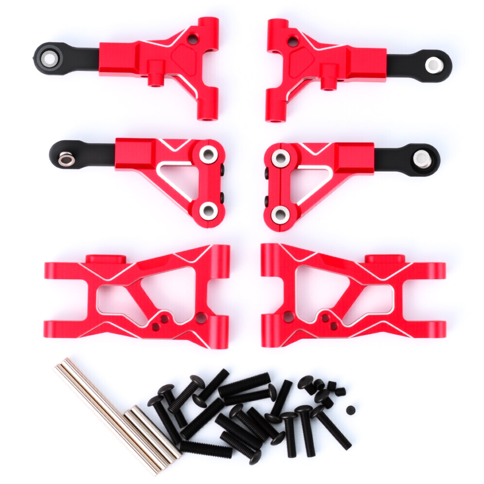 Aluminum Alloy Front Upper Lower & Rear Lower Suspension Arms for 1/10 4-Tec Drift Ford Mustang Upgrade Parts,Replace #10533#10534#10535#8331