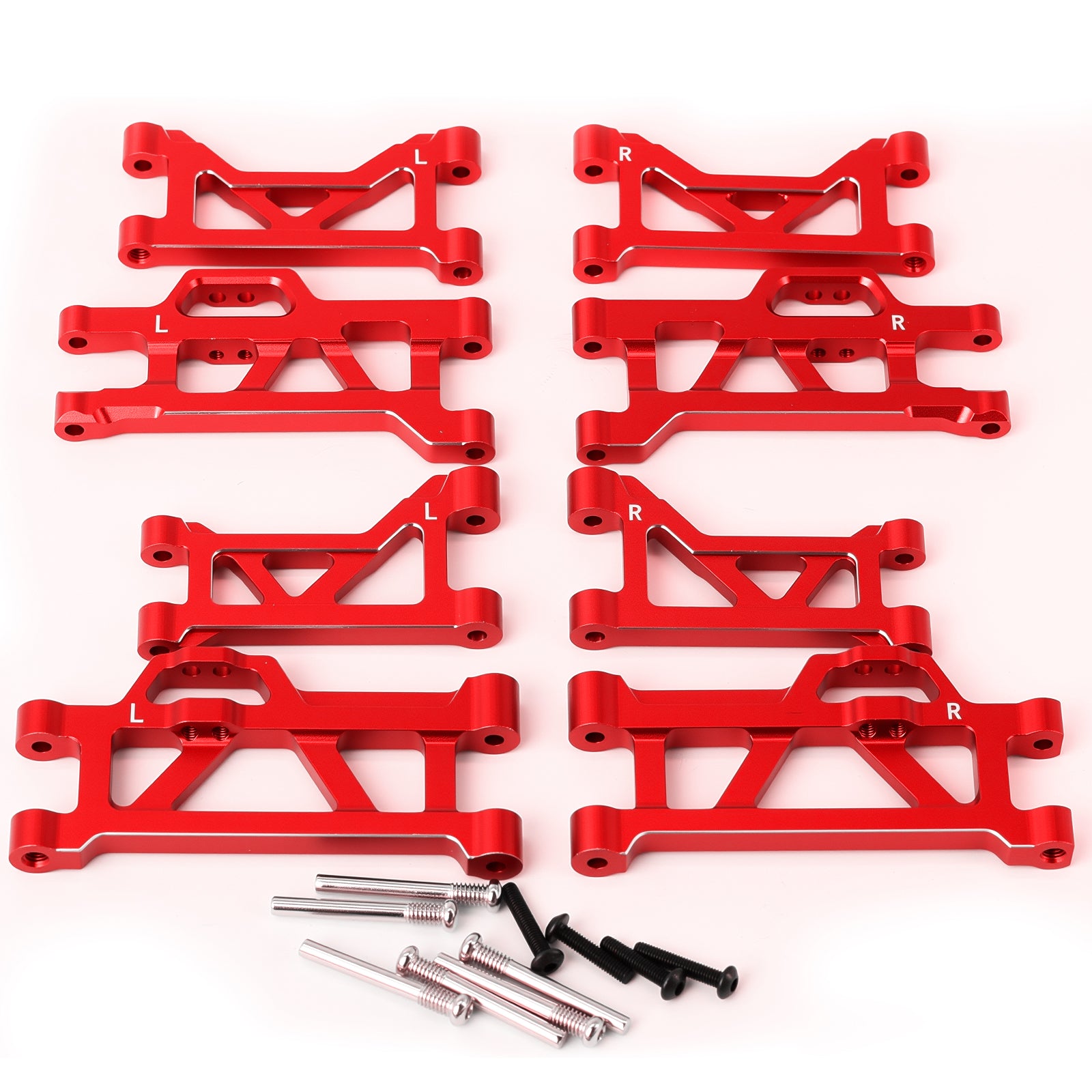 Aluminum Alloy Front & Rear Upper & Lower Suspension Arms Upgrade Parts for 1/16 Mini Maxx/Mini XRT,Replace #10730#10731