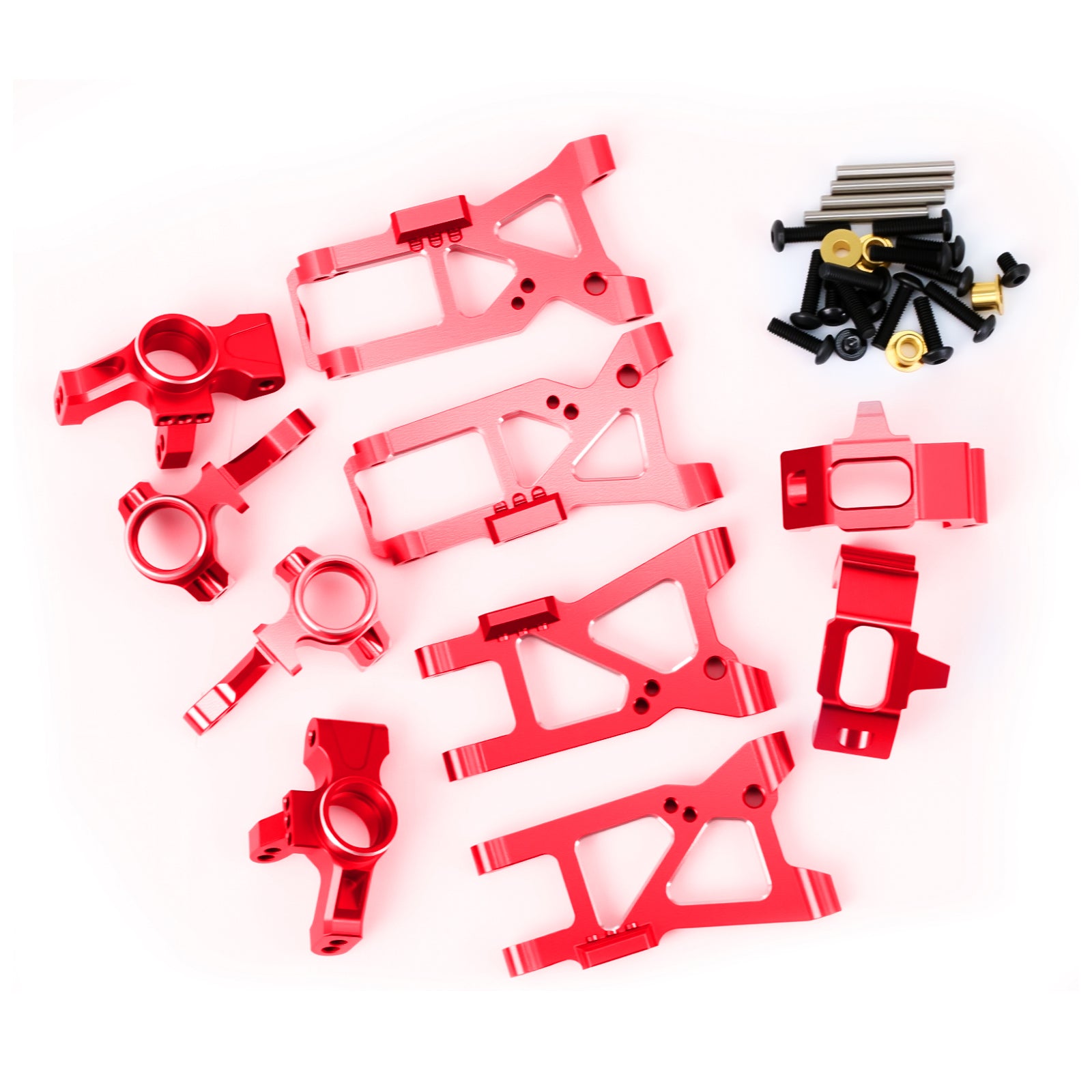 Alloy Front Rear Lower Suspension Arms & Front Rear Knuckle Arm & C Hubs Upgrade Set for 1/10 4-Tec 3.0 C8 93054-4